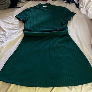 Miami ribbed a-line mockneck mini dress